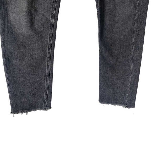 ARITZIA Talula X Agolde High Rise Taper Jeans Raw Hem Black Wash Women’s Size 28 - Picture 6 of 16